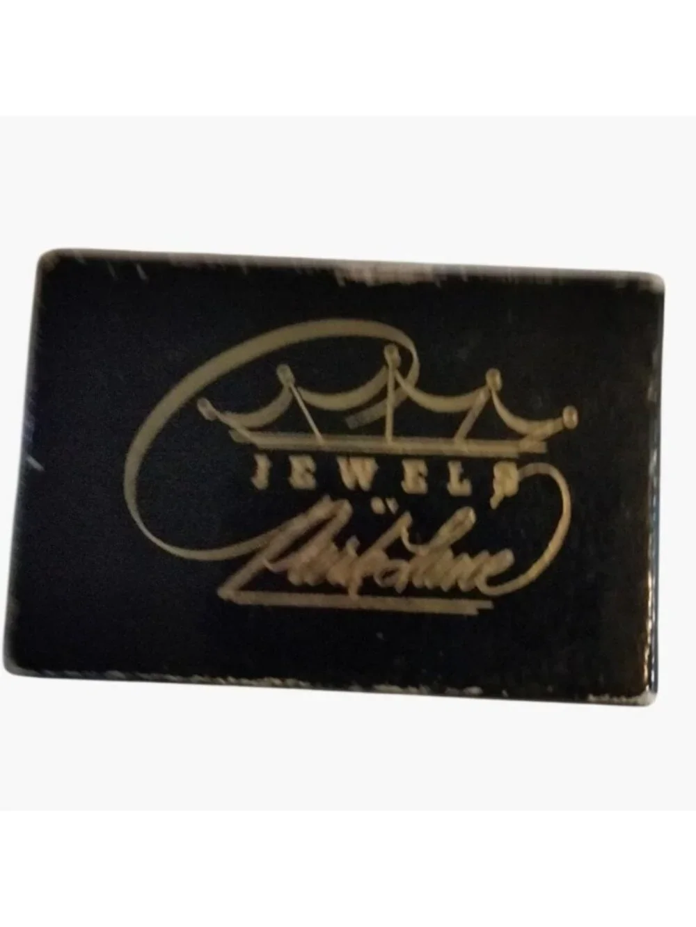 Jewels By Park Lane  Jewelry Box Vintage Black Gold Crown Logo